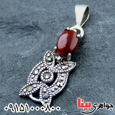 گردنبند عقیق یمنی مارکازیتی زنانه زیبا _کد:23805