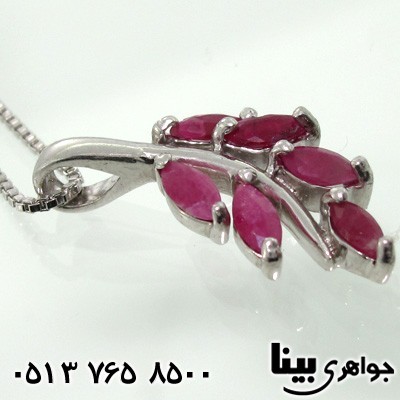 گردنبند یاقوت سرخ طرح شاخه