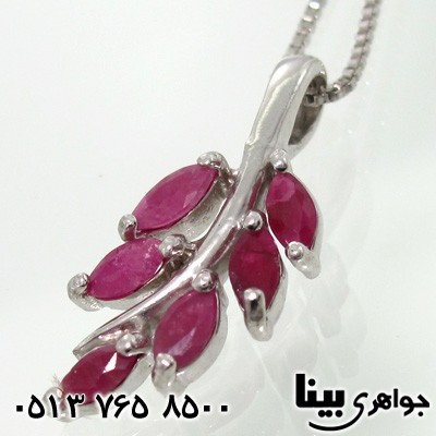 گردنبند یاقوت سرخ طرح شاخه