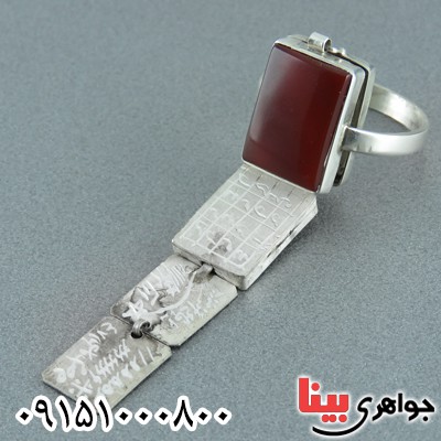 انگشتر عقیق قرمز شگفت انگیز احراز _کد:23829