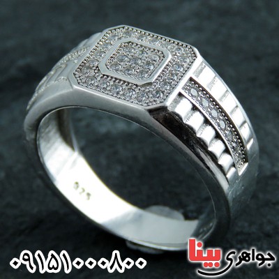انگشتر نقره اسپرت رودیوم مردانه _کد:23892
