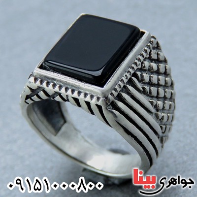 انگشتر عقیق سیاه (اونیکس) اسپرت زیبا _کد:23923