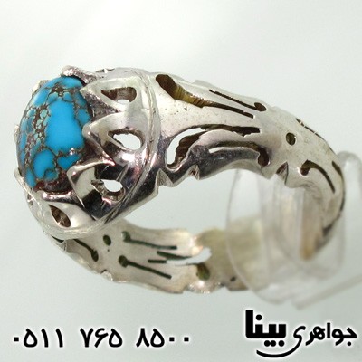 انگشتر فیروزه نیشابوری مردانه سنتی 01