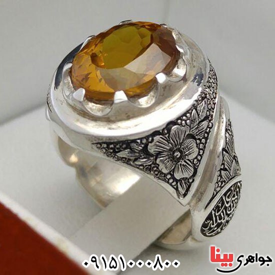انگشتر الکساندریت قلم زنی دست ساز مردانه