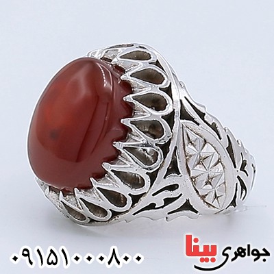 انگشتر عقیق یمنی فاخر دست ساز مردانه _کد:24011