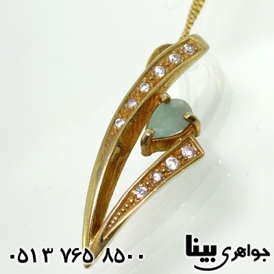 گردنبند زمرد طرح هفتی سایز درشت