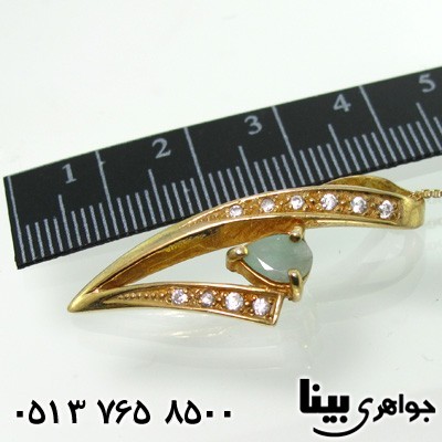 گردنبند زمرد طرح هفتی سایز درشت