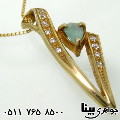 گردنبند زمرد طرح هفتی سایز درشت
