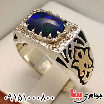 انگشتر اوپال دوربرلیان دست ساز مردانه _کد:24025