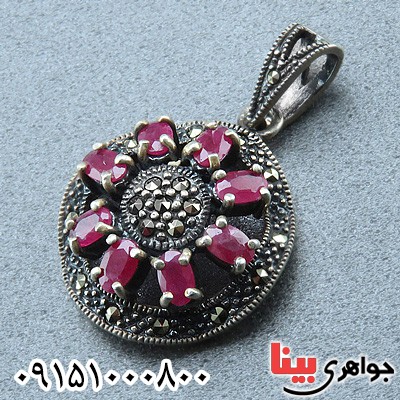 گردنبند یاقوت سرخ خوشرنگ مارکازیتی زنانه
