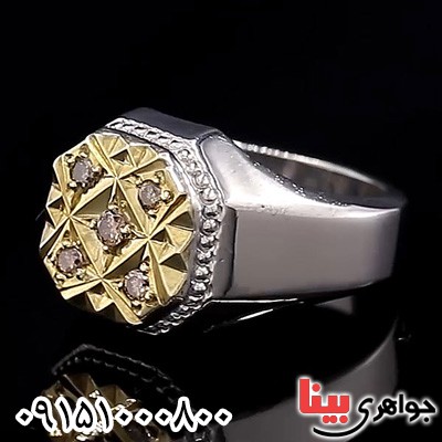 انگشتر الماس دست ساز خاص و فاخر مردانه _کد:24083