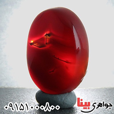 نگین انگشتر عقیق یمنی سرخ مصور _کد:24219