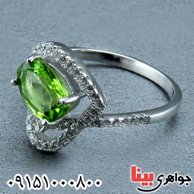 انگشتر زبرجد رودیوم خوشرنگ خاص _کد:24265