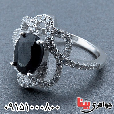 انگشتر یاقوت کبود زنانه رودیوم بسیار خاص