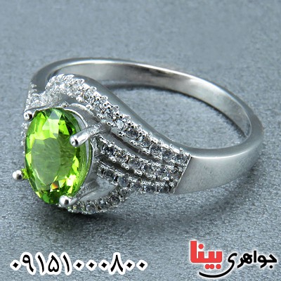 انگشتر زبرجد زنانه رودیوم بسیار خاص _کد:24280