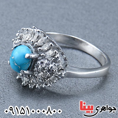 انگشتر فیروزه نیشابوری زنانه بسیار خاص _کد:24281