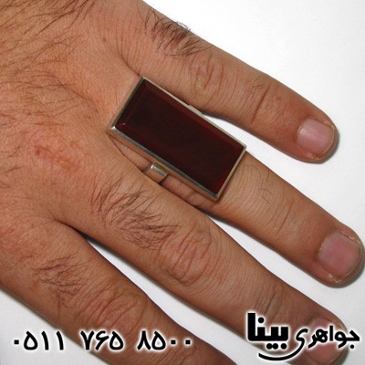 انگشتر عقیق مردانه مستطیلی فاخر