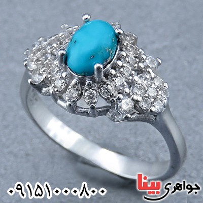 انگشتر فیروزه نیشابوری خوشرنگ خاص زنانه _کد:24302