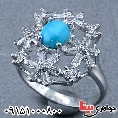 انگشتر فیروزه نیشابوری زنانه بسیار زیبا _کد:24303