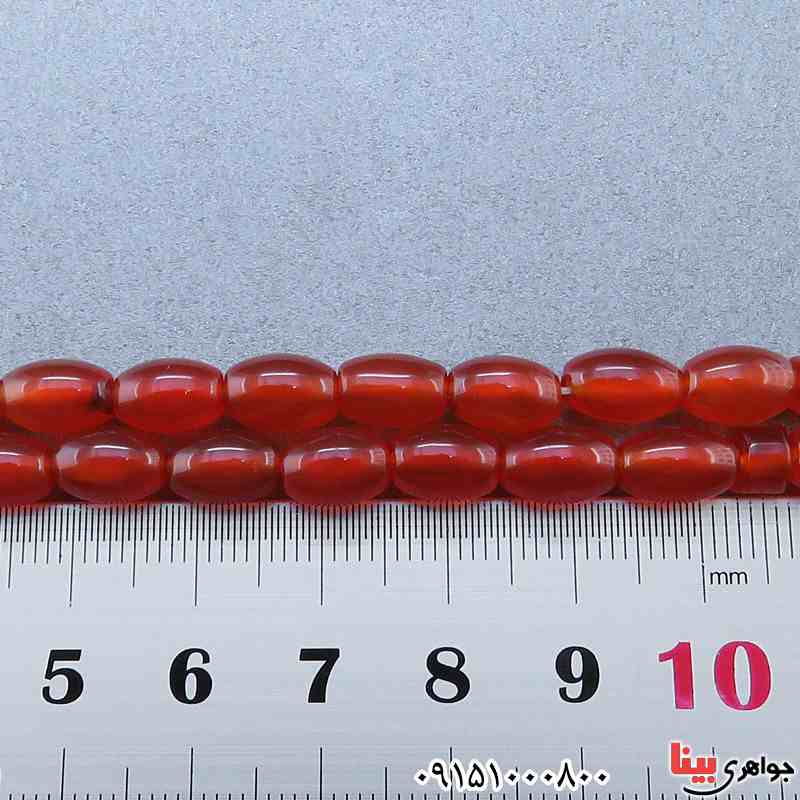 تسبیح عقیق یمنی 33 دانه ای فاخر خوشرنگ و خوش تراش _کد:24310