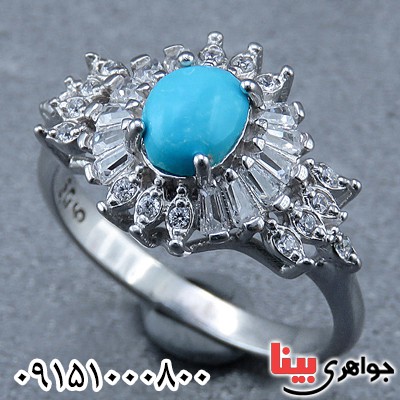 انگشتر فیروزه نیشابوری زنانه بسیار زیبا _کد:24329
