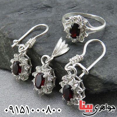 سرویس نقره خوشرنگ زنانه طرح یاقوت _کد:24339