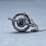 گردنبند نقره با نگین خاص  دوستت دارم با صد زبان