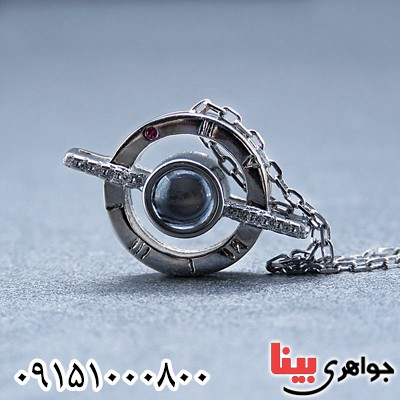 گردنبند نقره با نگین خاص  دوستت دارم با صد زبان _کد:24361