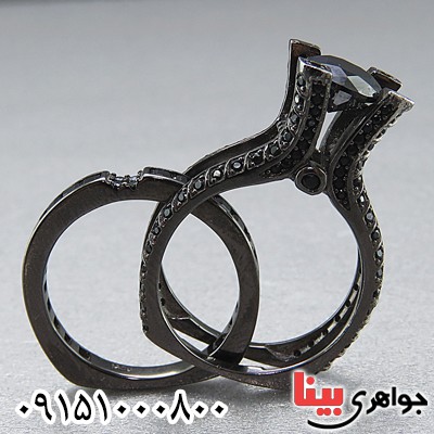 انگشتر نقره جفت خاص درشت زنانه _کد:24372