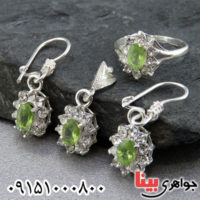 سرویس نقره طرح زبرجد بسیار زیبا زنانه _کد:24382