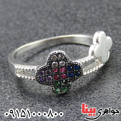 انگشتر نقره سولیتر خاص رودیوم زنانه _کد:24405