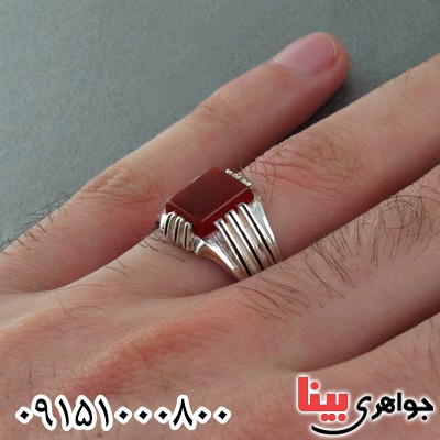 انگشتر عقیق قرمز مردانه خاص موکل دار _کد:24415
