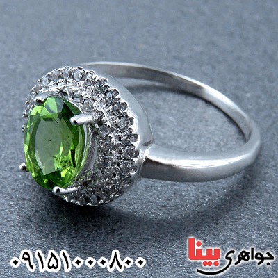 انگشتر زبرجد خاص و شیک رودیوم زنانه _کد:24423