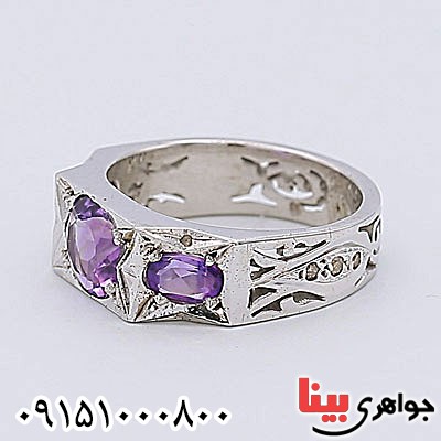 انگشتر آمتیست دست ساز مردانه فاخر _کد:24555