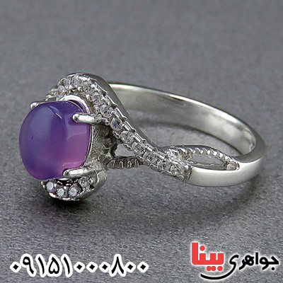 انگشتر عقیق یمنی کبود بسیار زیبا زنانه _کد:24573