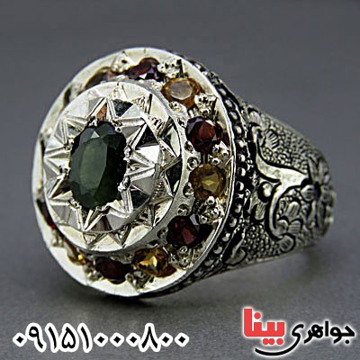 انگشتر زمرد درشت دست ساز مردانه _کد:24576