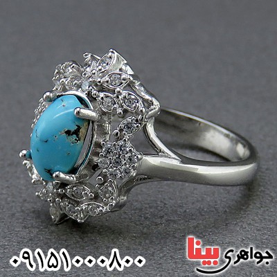 انگشتر فیروزه نیشابوری زنانه بسیار خاص _کد:24586