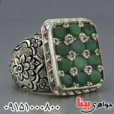 انگشتر زمرد دست ساز فاخر مردانه _کد:24629