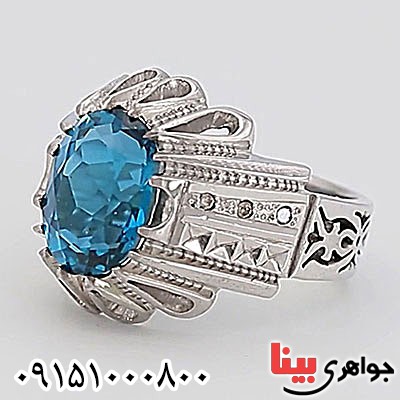 انگشتر توپاز دست ساز فاخر مردانه _کد:24645