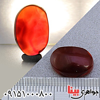 نگین انگشتر عقیق یمنی خوشرنگ تراش دستی _کد:24652