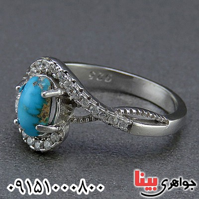 انگشتر فیروزه نیشابوری خاص و خوشرنگ زنانه _کد:24655