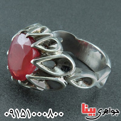 انگشتر یاقوت سرخ دور اشکی خاص مردانه _کد:24676