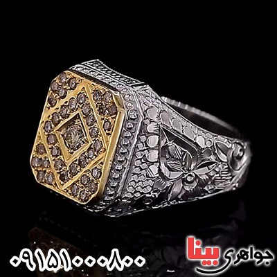 انگشتر الماس روسی (موزانایت) فاخر و دست ساز مردانه _کد:24691