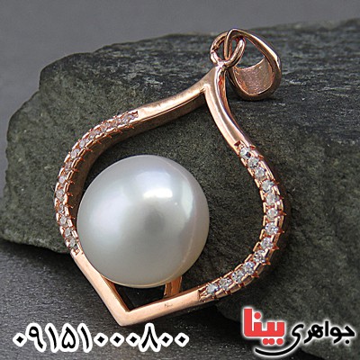 گردنبند مروارید طبیعی خاص رزگلد زنانه _کد:24757