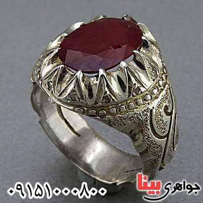 انگشتر یاقوت سرخ خوشرنگ مردانه _کد:24783