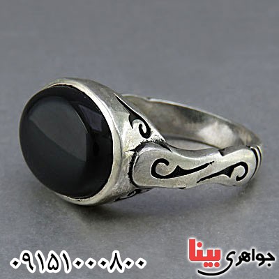 انگشتر عقیق سیاه (اونیکس) شیک و خاص مردانه انگشتر عقیق سیاه (اونیکس) شیک و خاص مردانه