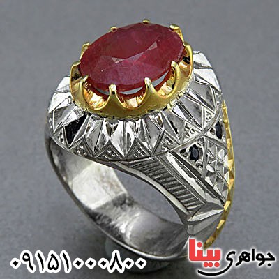 انگشتر یاقوت سرخ دست ساز درشت مردانه _کد:24802