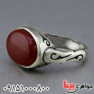 انگشتر عقیق قرمز مردانه شیک