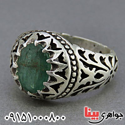 انگشتر زمرد زامبیا دست ساز مردانه _کد:24882