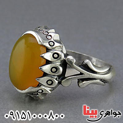 انگشتر عقیق شرف الشمس خوشرنگ بسیار زیبا مردانه _کد:24896